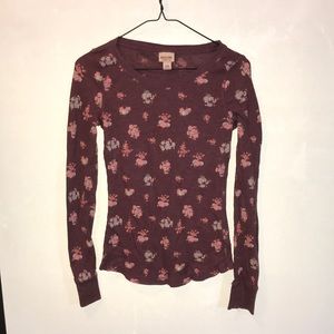 Mossimo supply co flower print long sleeve shirt